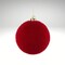 120MM Red Flocked Glitter Ornament | Shatterproof Velvet Ball Ornament-XH950924
